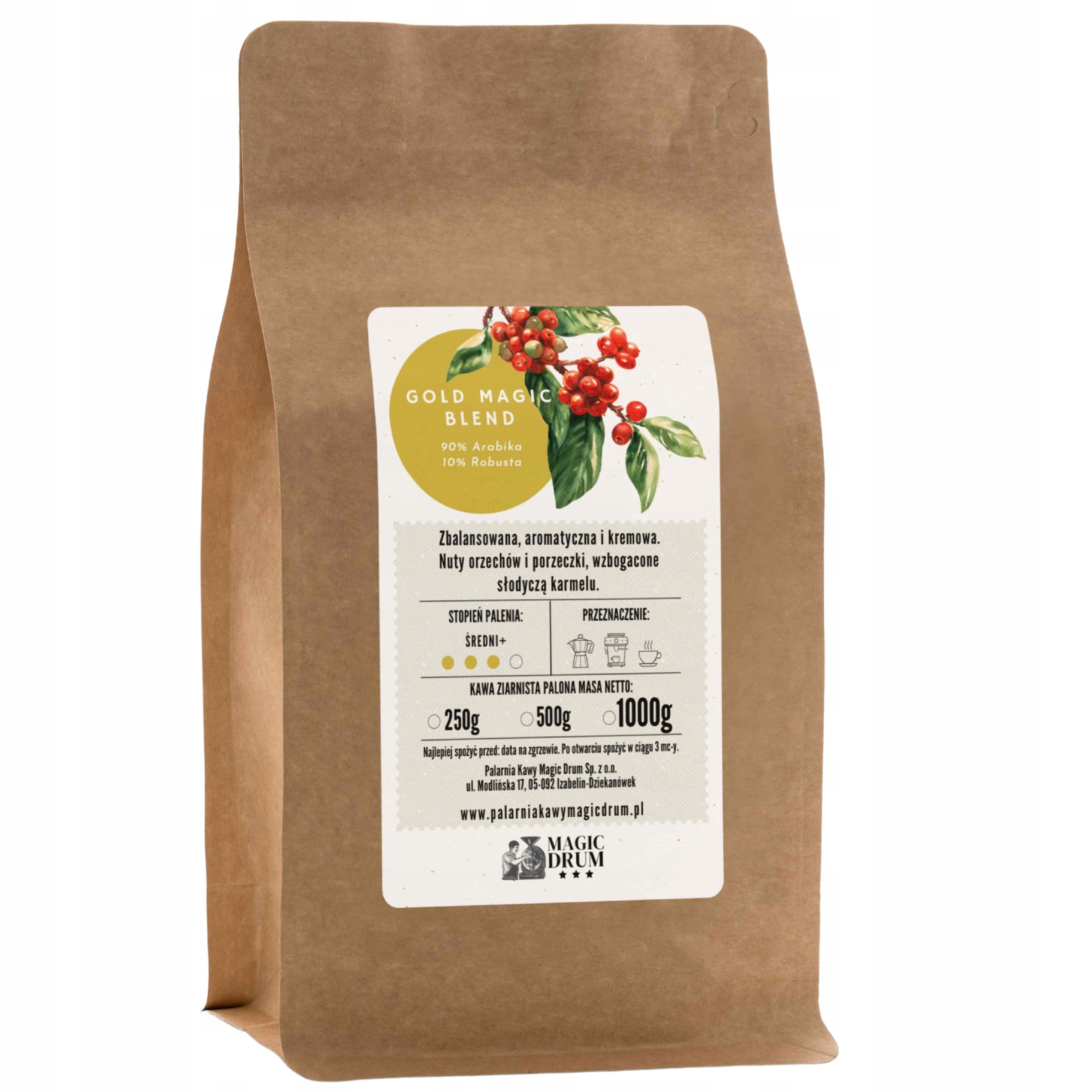 Levně Káva zrnková 1 kg Gold Magic Blend