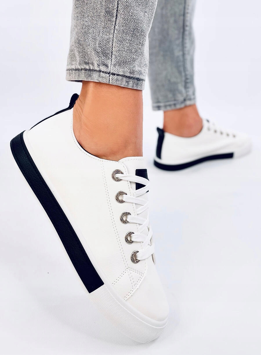 Trampki Damskie ROUNDS WHITE/BLACK Rozmiar 39 Kolor biały