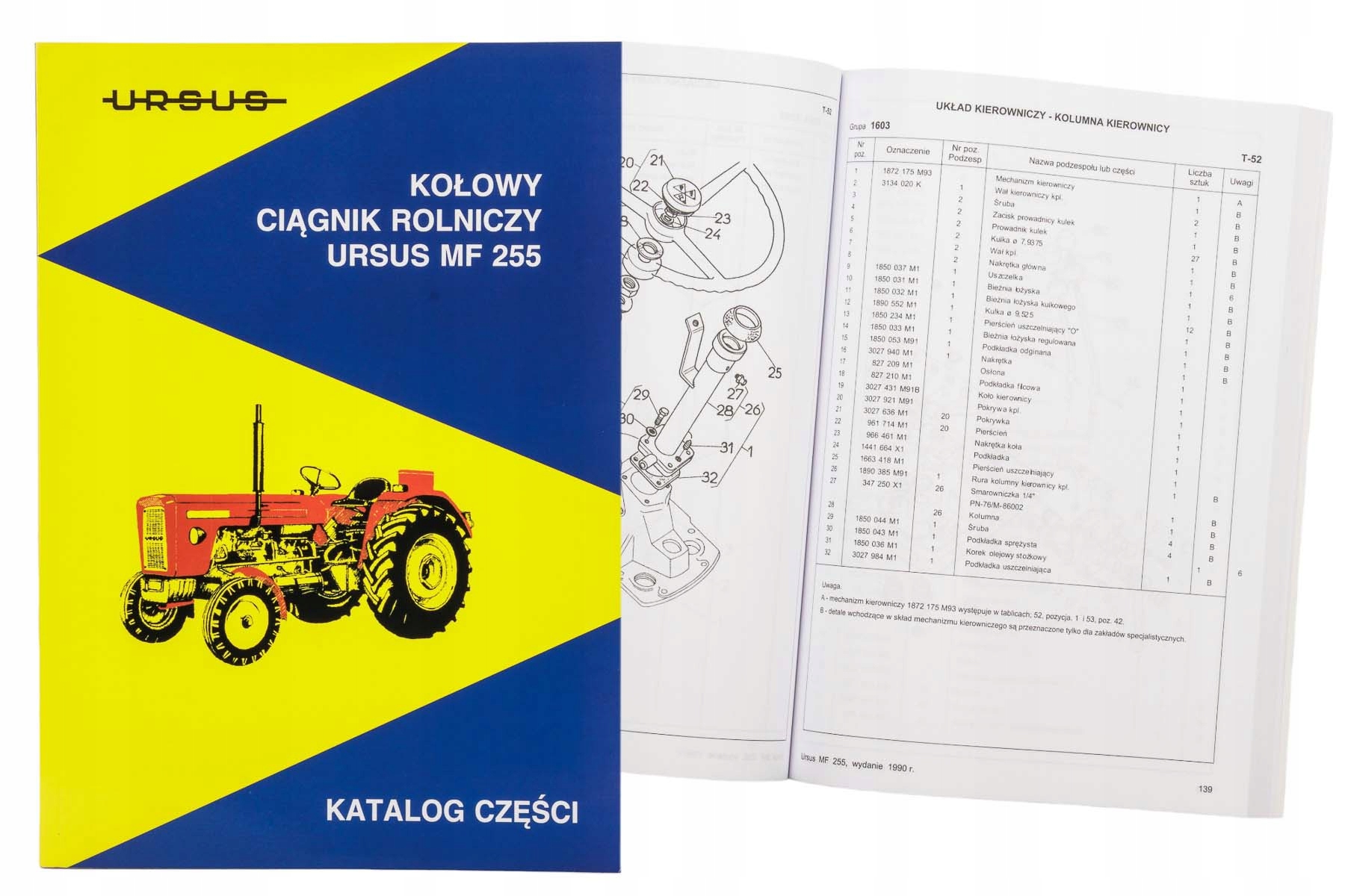 KATALOG CZĘŚCI MF3 MASSEY MF 255 3512 NOWY Marka Agtech