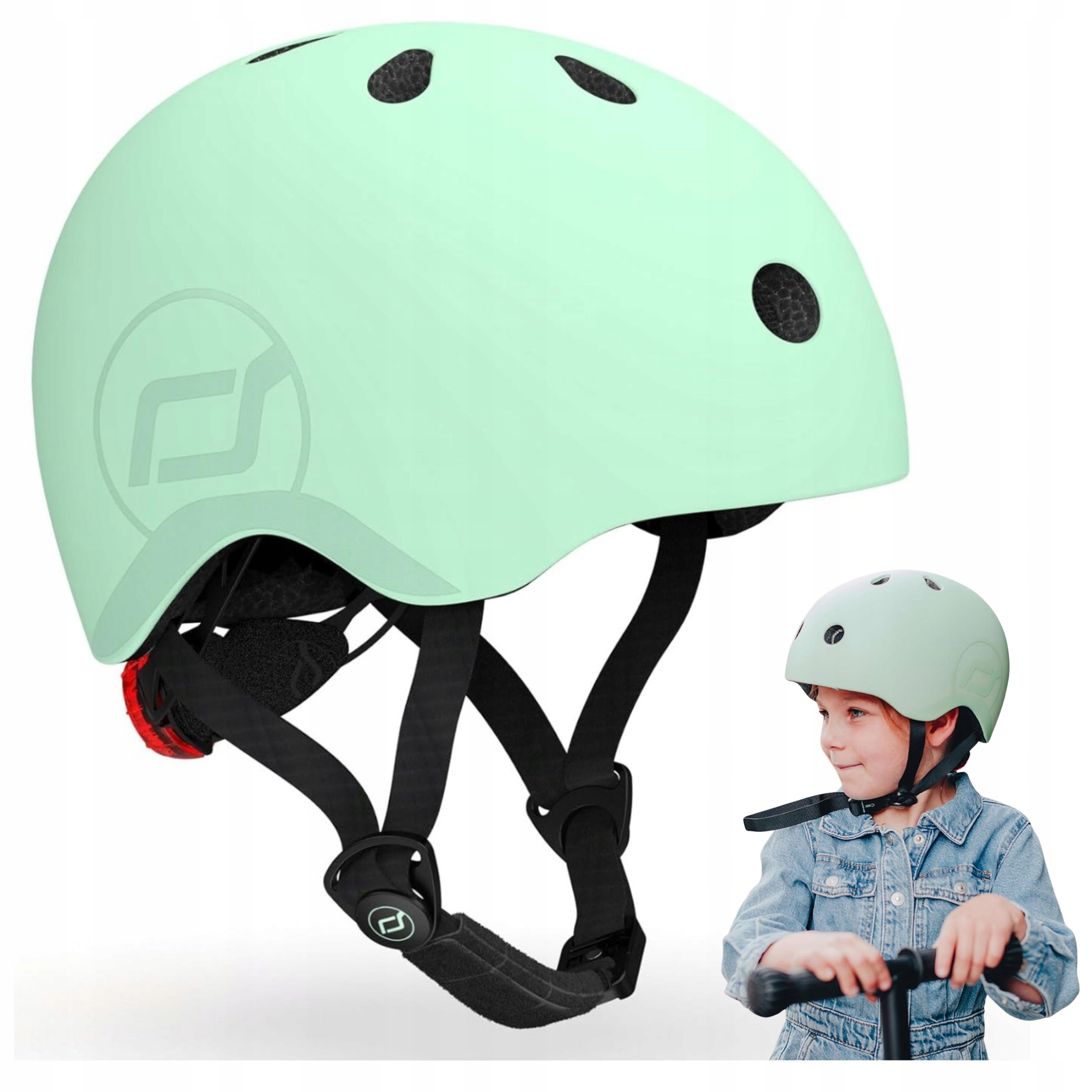 Kask Rowerowy Dziecięcy Scoot And Ride Kiwi Regulowany 51-55 cm