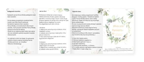 Zadania Wieczór Panieński gry panieński zabawy