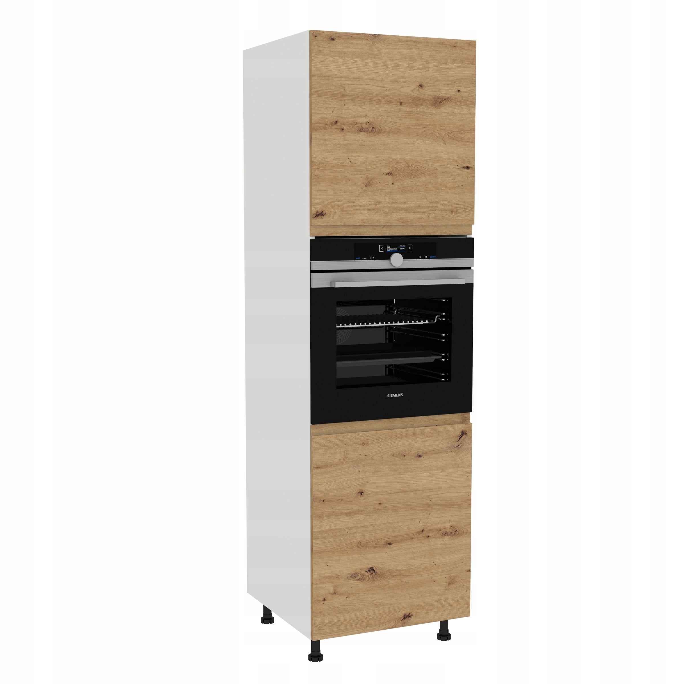 Skříňka pod troubu 60/197 Frezo Bílá přední Bezúchytkový Dub Artisan