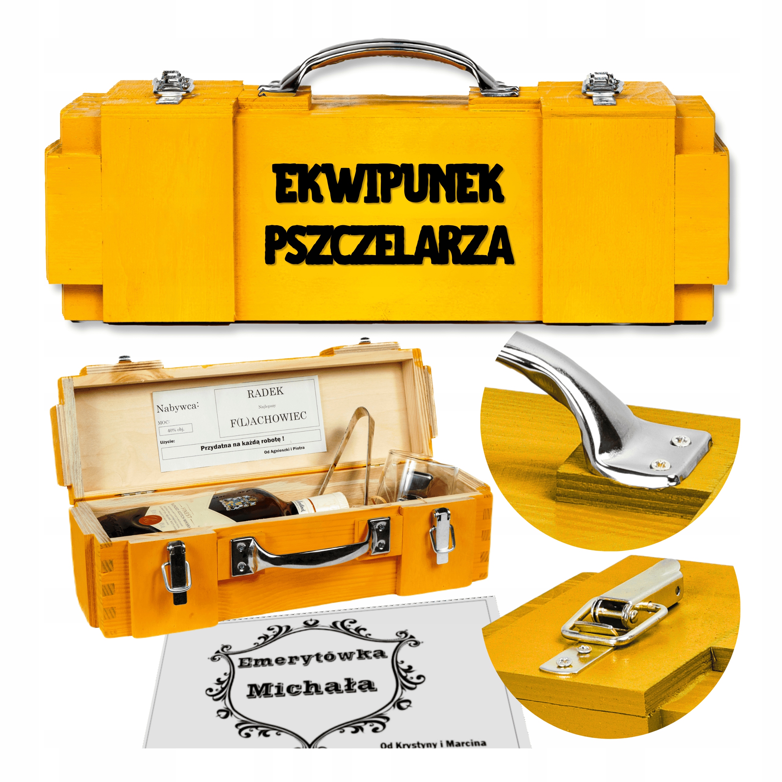 Dárek pro včelaře k 18-99. narozeninám Krabička na alkohol věnování