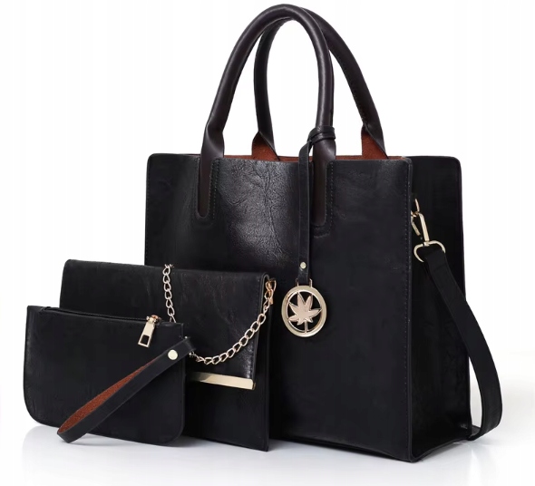 Dámská kabelka Eko kůže Sada 3v1 Klasická Peněženka Kabelka Přes Rameno Elegantní