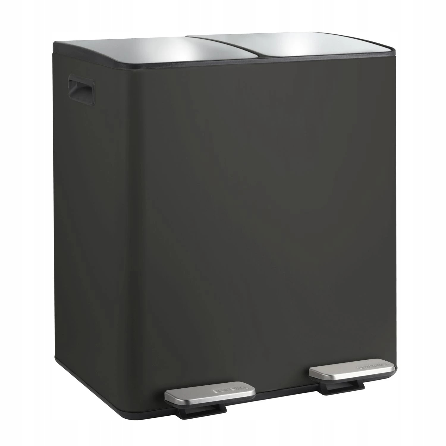 Spirella pedálový odpadkový koš na tříděný odpad Aliya, matná černá ocel, 2