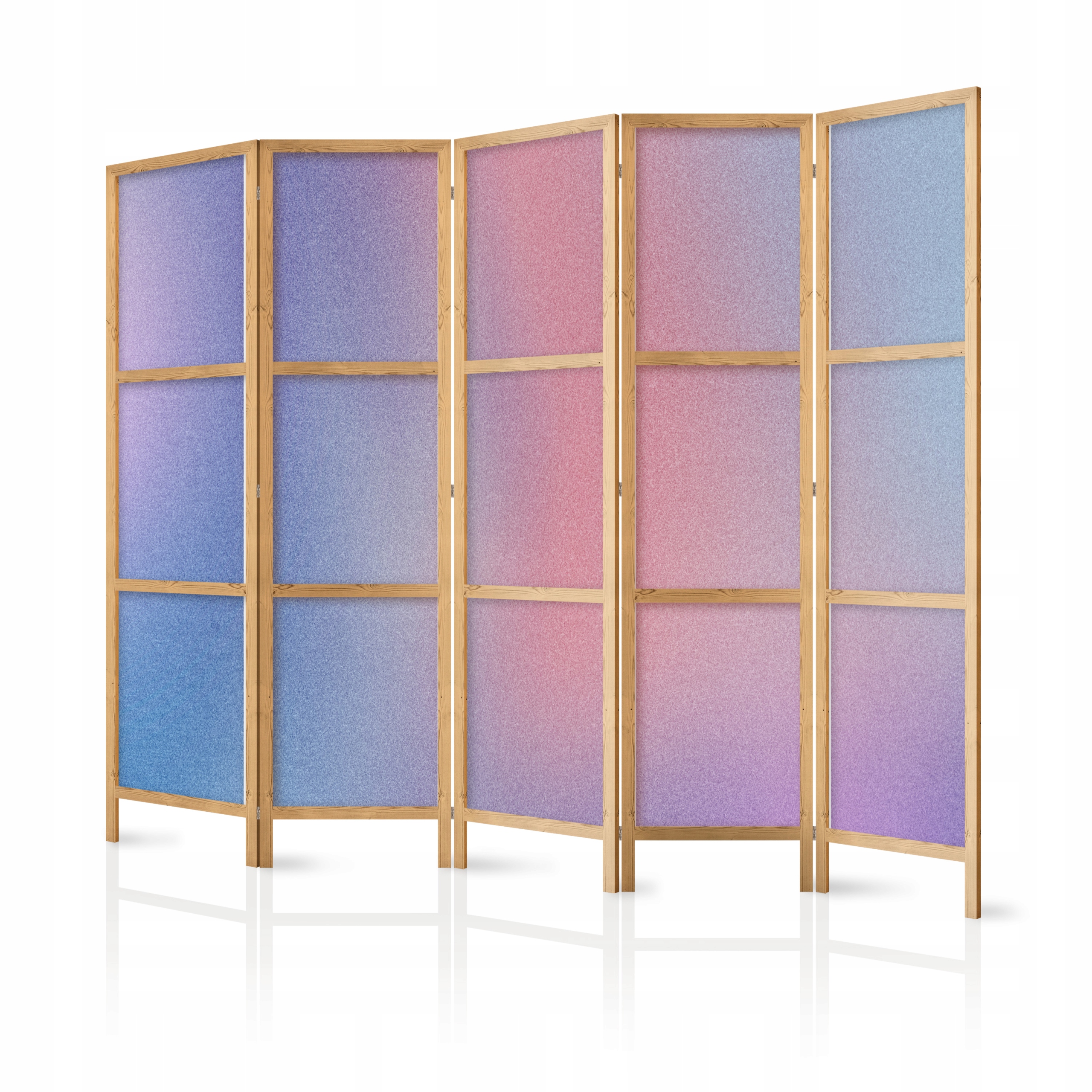 Paraván Japonský Panelový 5-DÍLNÝ Růžový Gradient Ombre Abstrakce 225x172