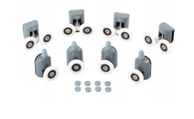 Komplet 8 rolek do kabiny prysznicowej kółka 23 mm Marka bez marki