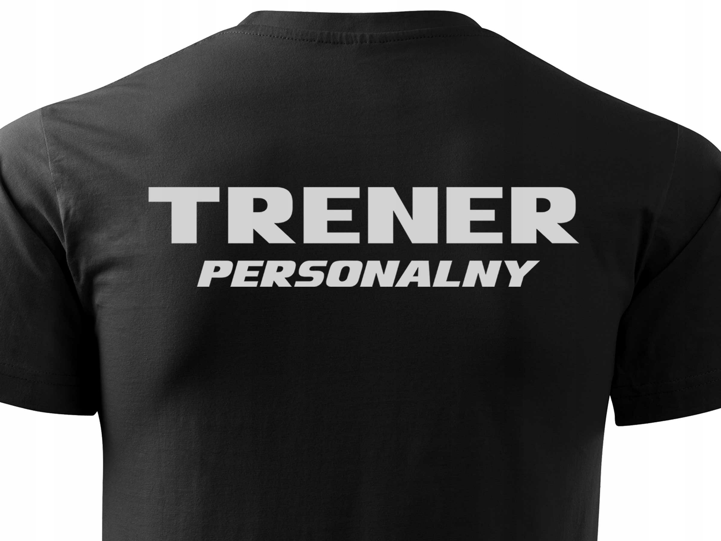 

Trener Personalny Czarny T-shirt Fitness Odblask L