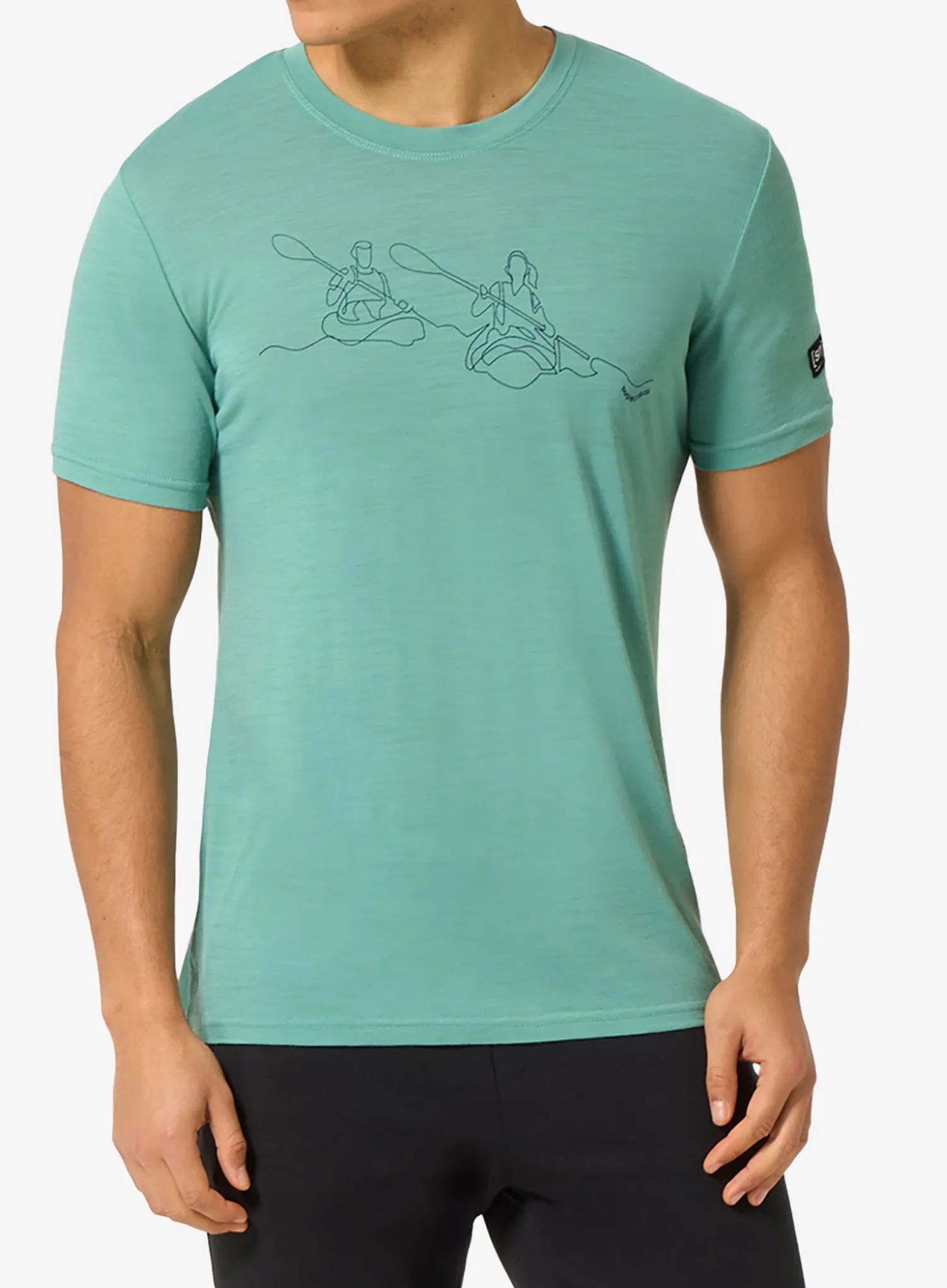 Tričko s potiskem Super.natural Kanulines Tee lagoon green XL