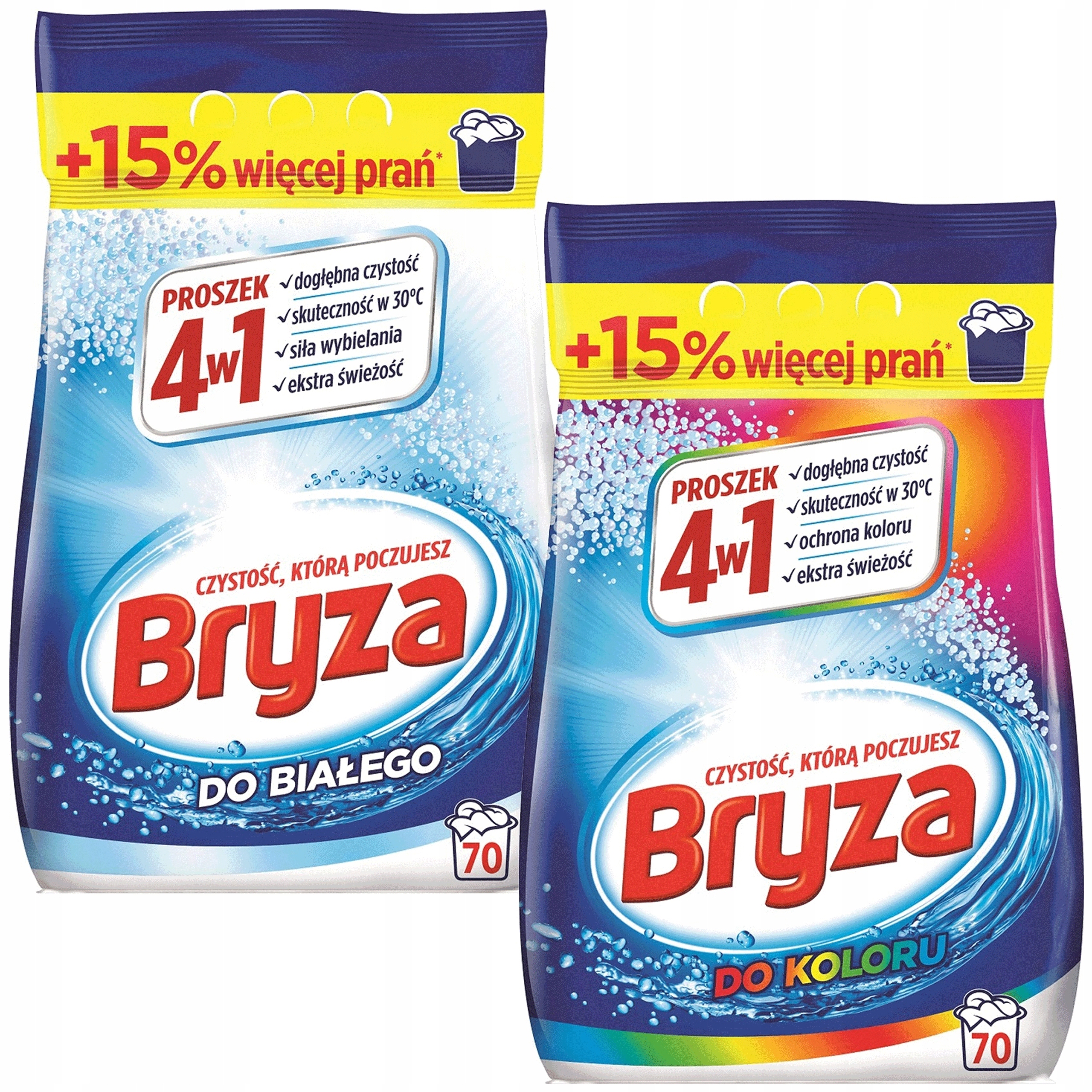 Bryza Zestaw Proszek Do Prania Koloru & do Białego 4w1 2x 4.55 kg 140 Prań