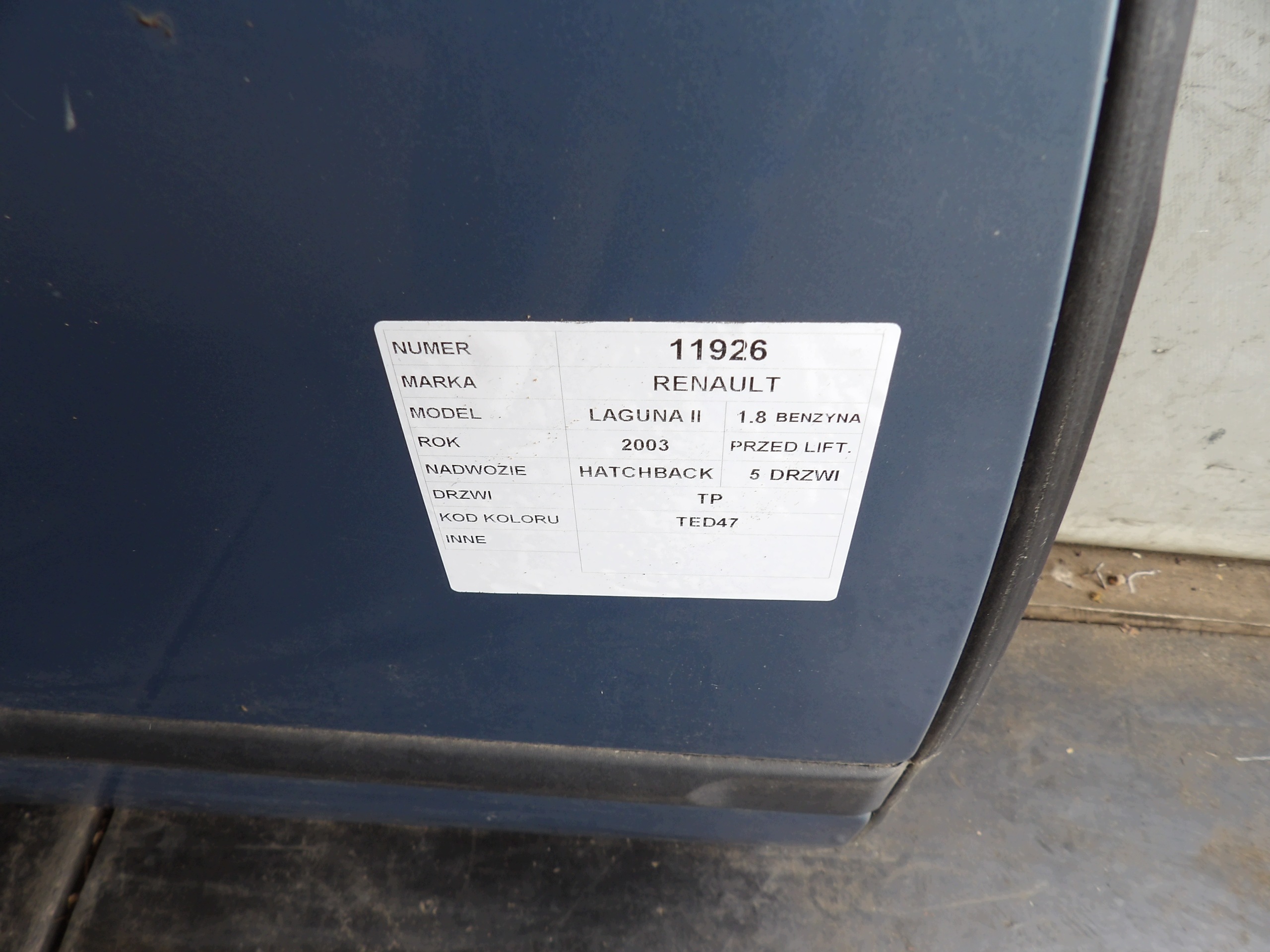 Renault Laguna II door rear. right TED47