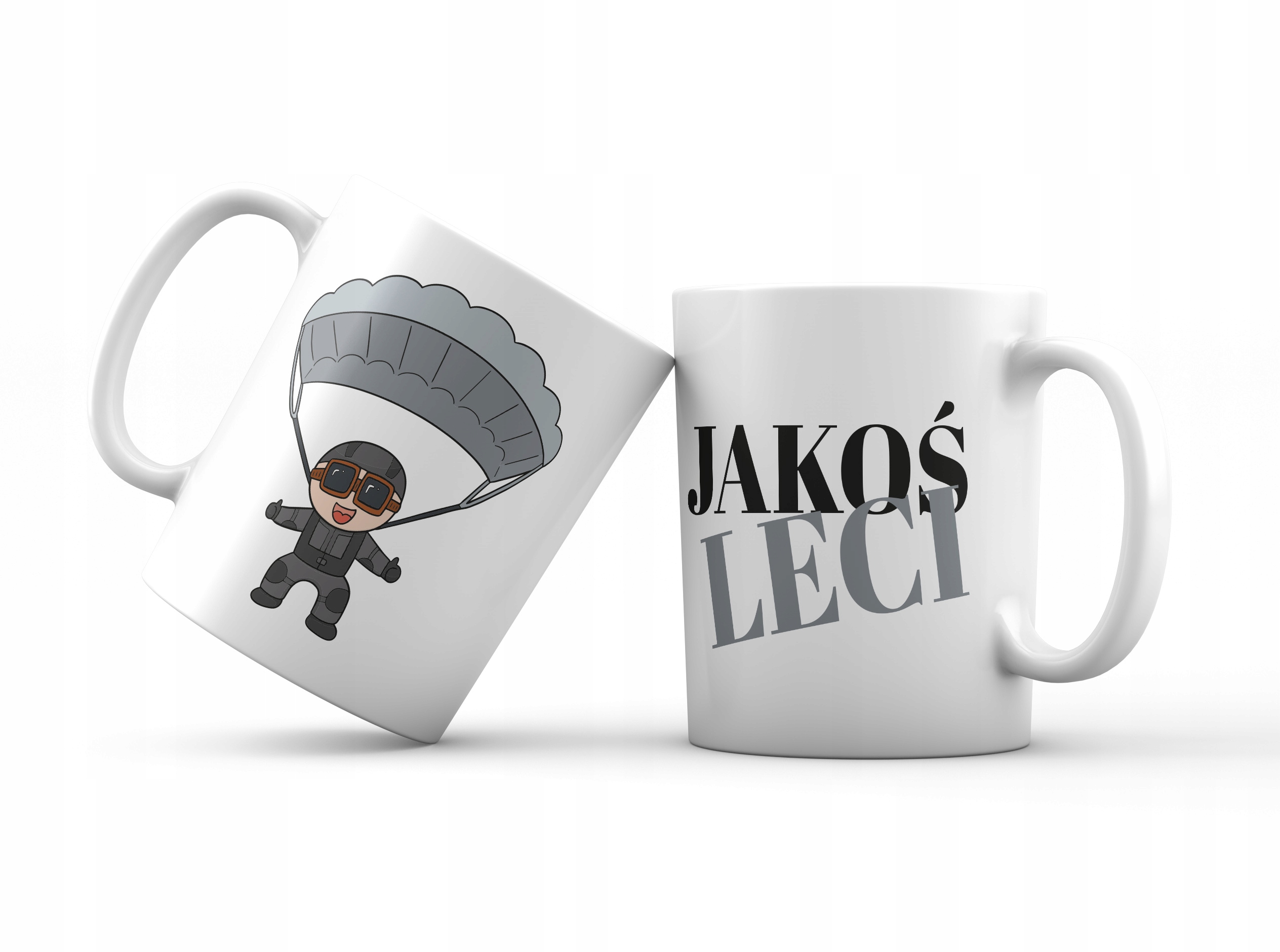 

Kubek prezent Skoczek spadochron jakoś leci