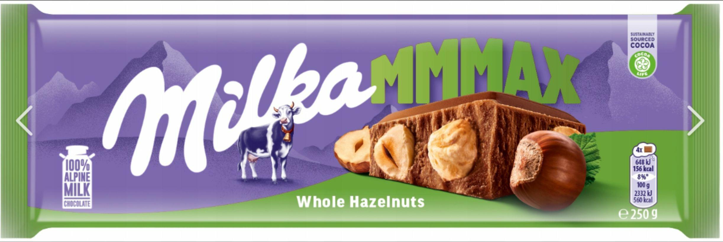 5 Sztuk Milka Czekolada 250G Mmmax Whole Hazelnuts