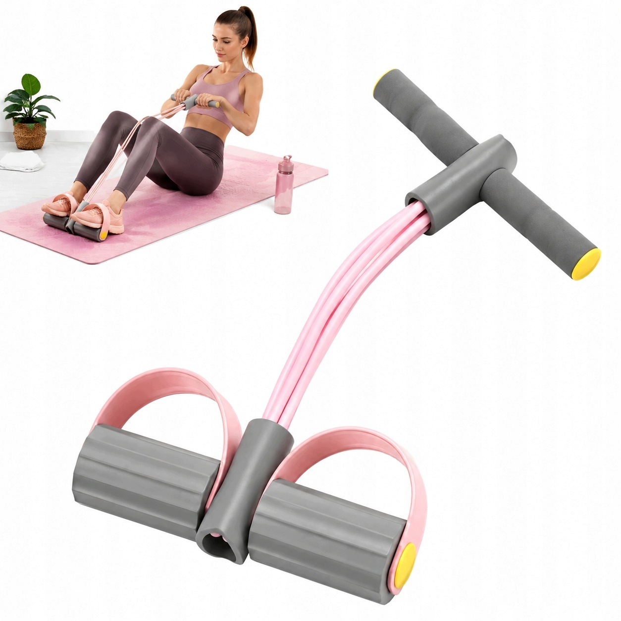 Expandér S Pedály Pro Cvičení Odporové Gumy Trénink Nohou Břicha Stehen Fitness