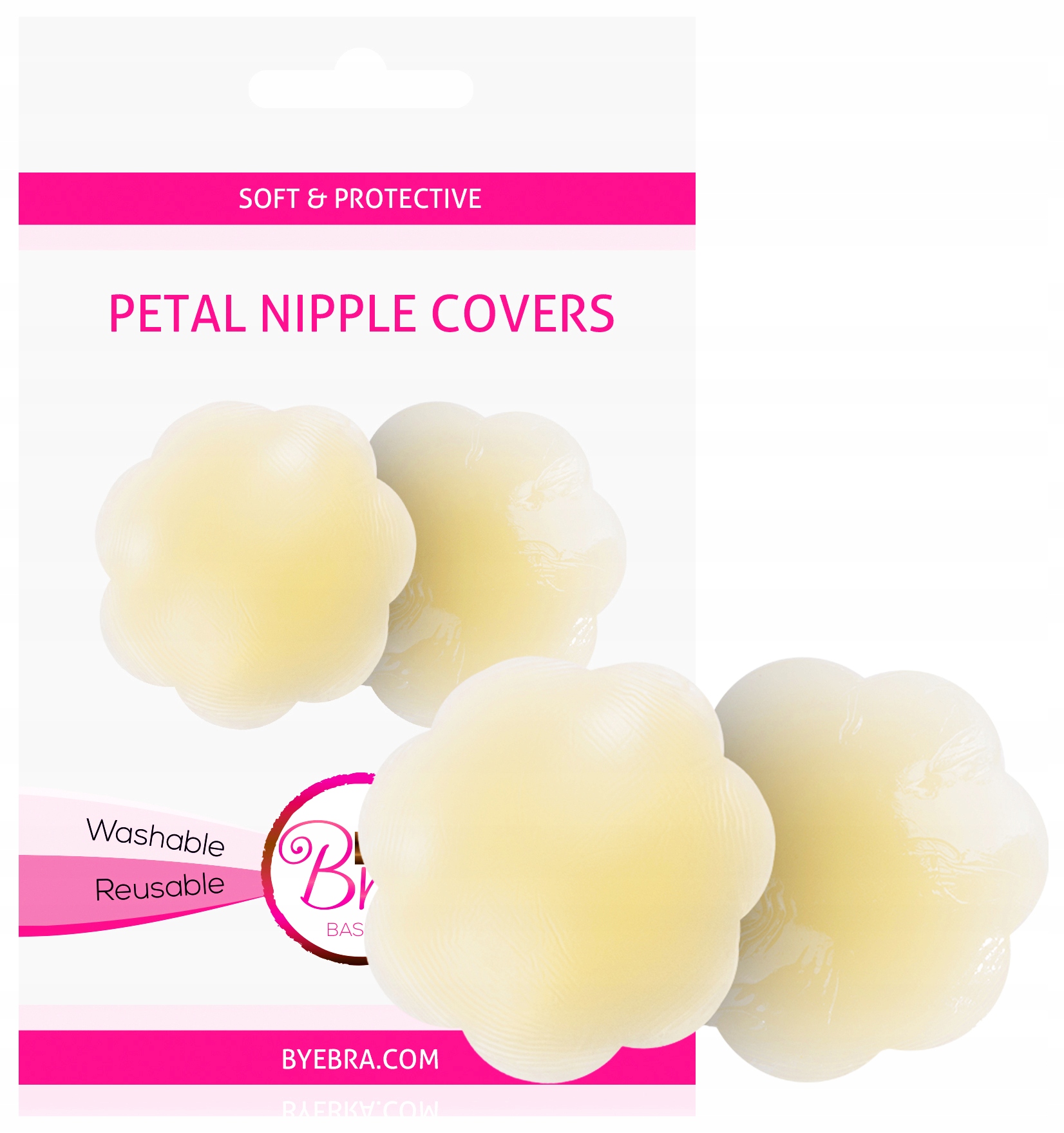 

Bye Bra Petal Nipple Covers - Cieliste - Silikonow