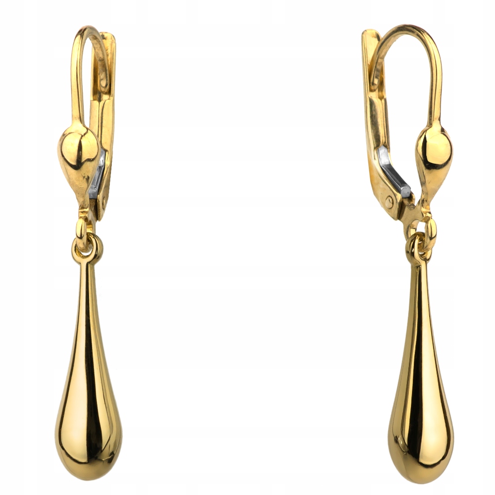 Zlaté Náušnice 585 Závěsné dlouhé slzy bez kamenů 1.96 g jako dárek