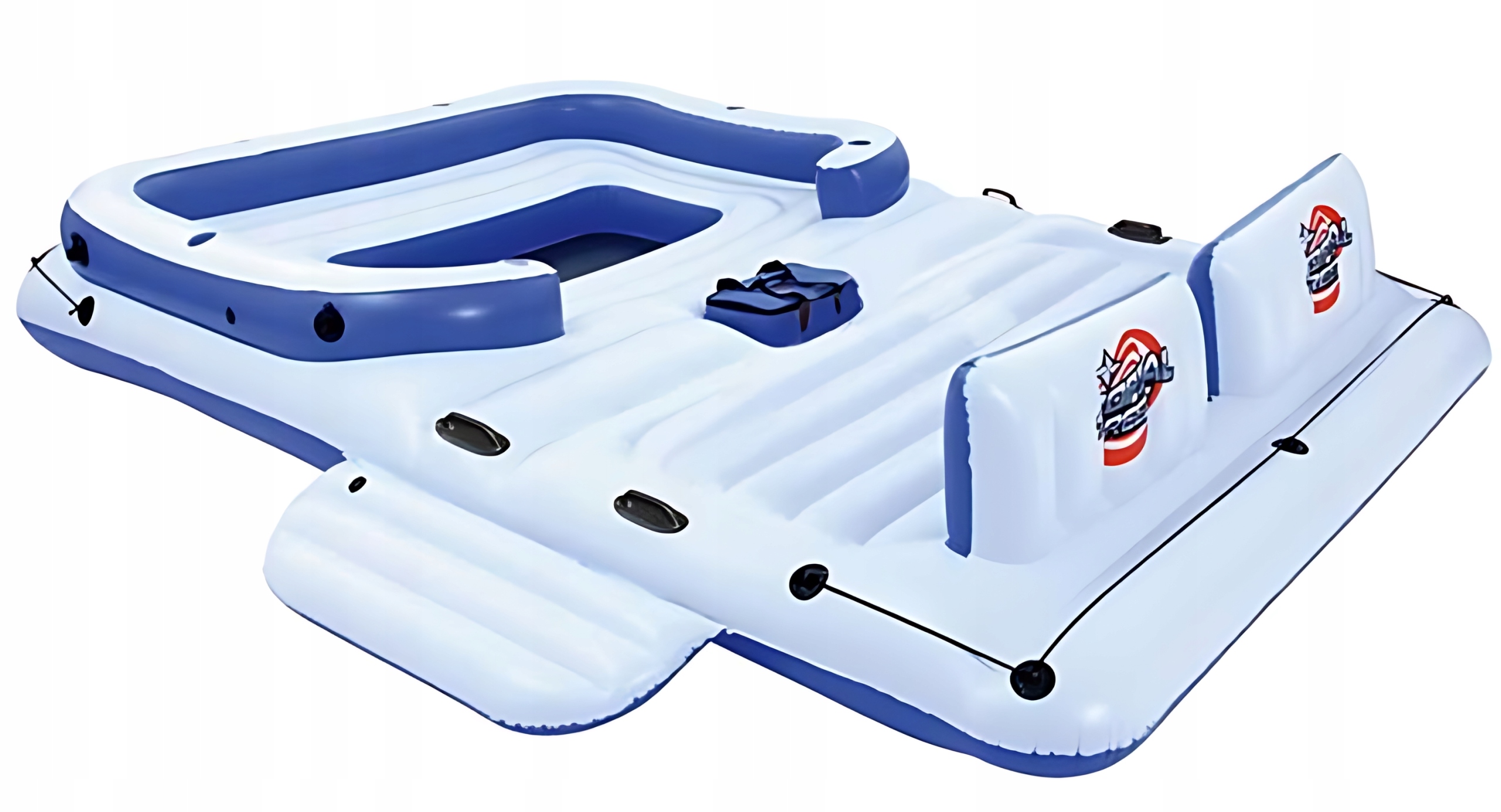 DUŻA WYSPA PŁYWAJĄCA DMUCHANA PONTON MATERAC + TORBA TERMICZNA Model Strefa Relaksu