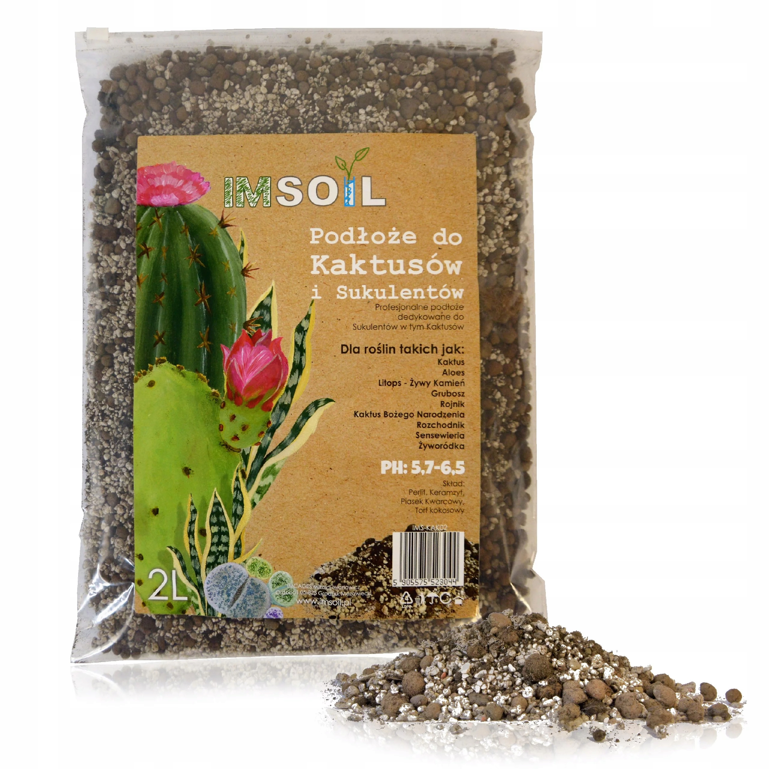 IMSOIL 2L - Podłoże Dedykowane do KAKTUSÓW i SUKULENTÓW