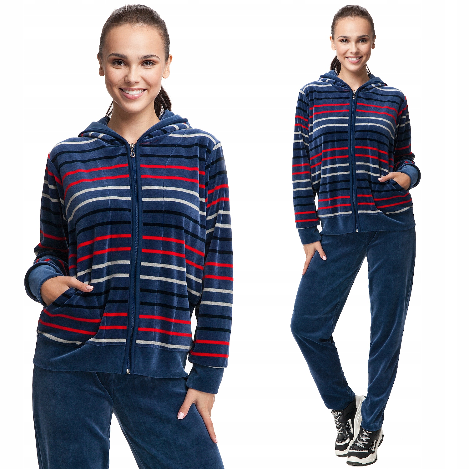 Dres damski welurowy LUNA kod 341 indygo 3XL Rozmiar 3XL