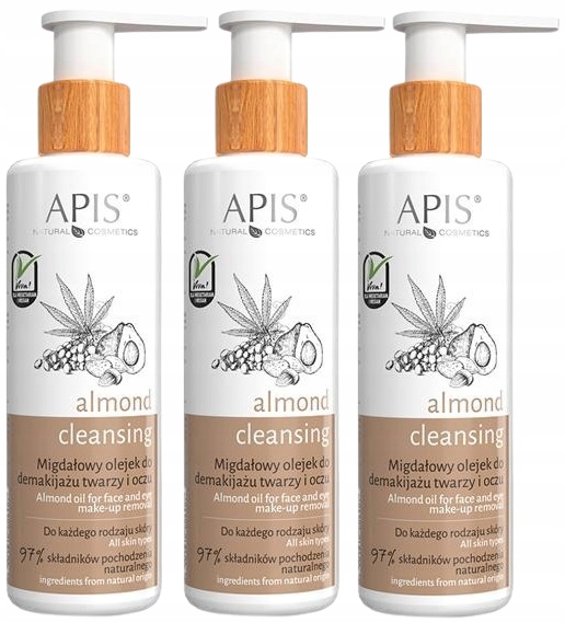Almond Cleansing Odličovací olej na obličej a oči 150 Ml Apis 3 kusy