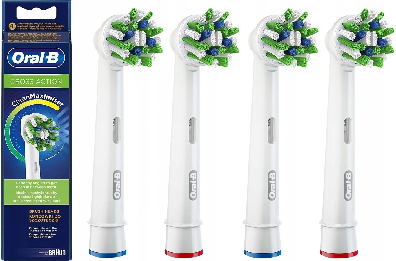 

4x Końcówki Braun Oral-b Cross Action Oryginalne
