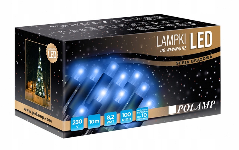 Lampki choinkowe LED niebieskie 6 m wewnętrzne (POL-LSLIN6M-BLU-G) • Cena,  Opinie • Oświetlenie choinkowe 11546829822 • Allegro