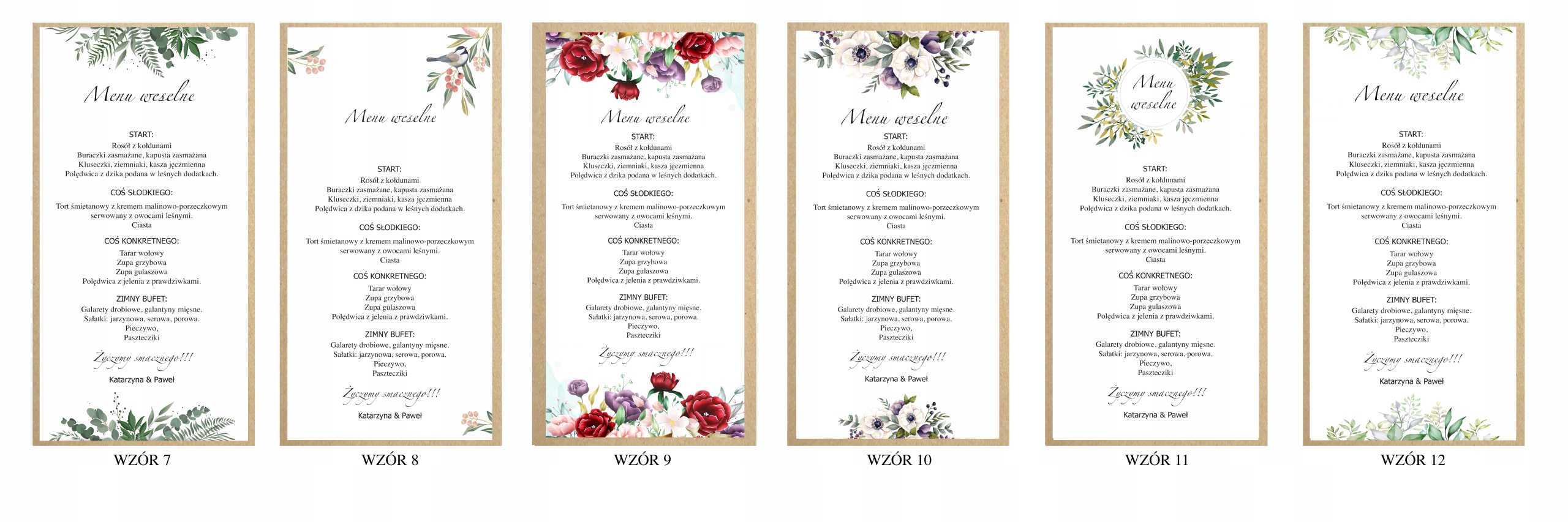 MENU WESELNE Kod producenta M-01