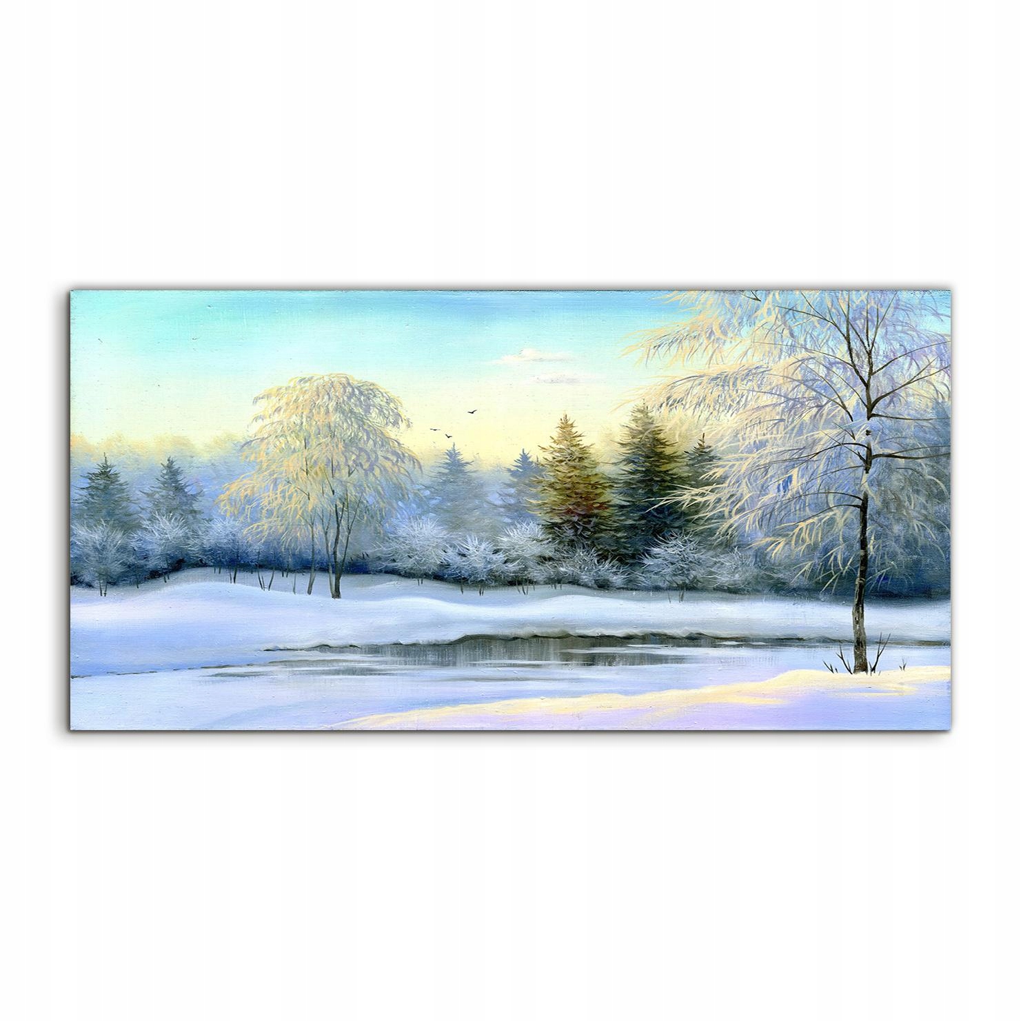 Akrylový obraz 120x60 na stenu Krajina Zima Les