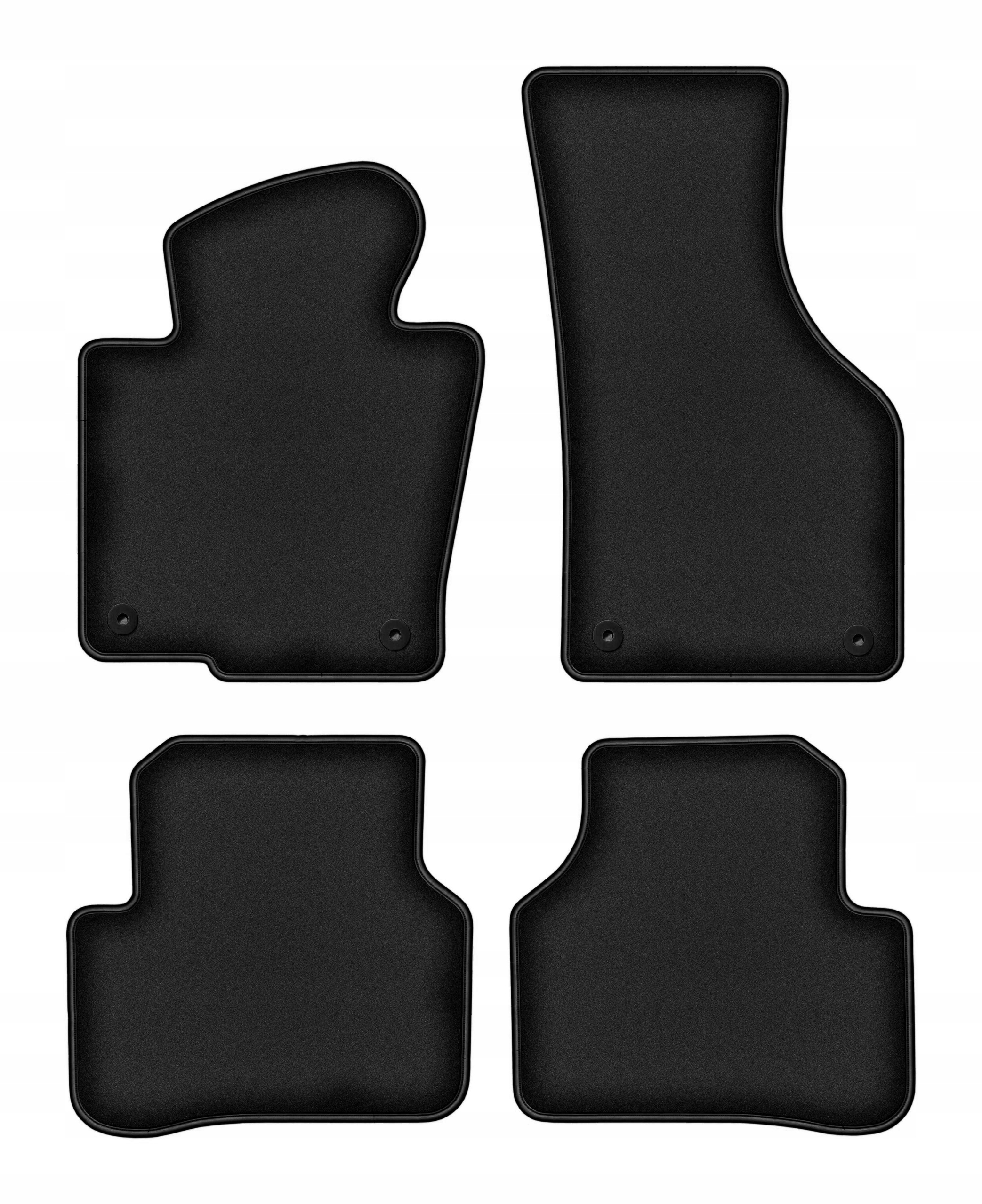 Velúrové koberčeky pre Vw Passat B6 2005-2010 komplet Durban čierne 4 ks