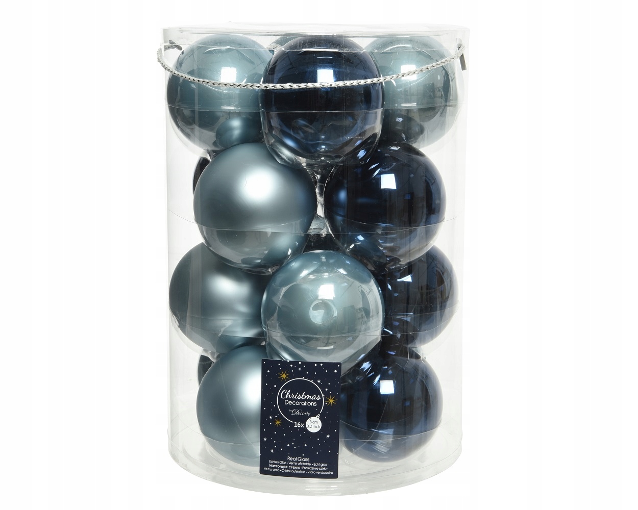 

Bombki Szklane MIX 16SZT 8 CM Niebieskie 677