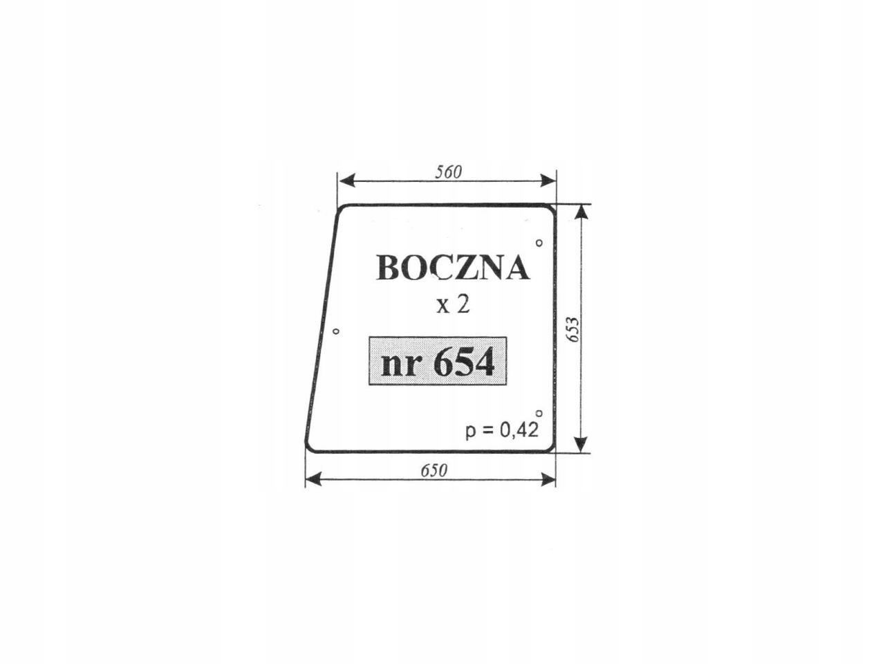 SZYBA BOCZNA ZETOR 12245 16245 654,