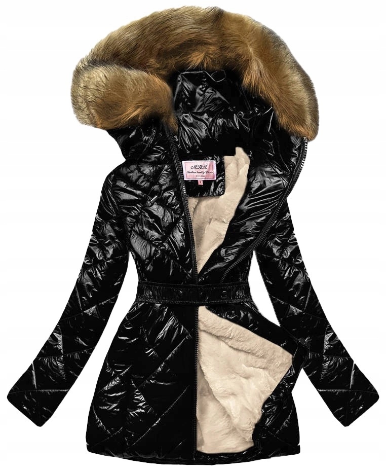 Zimní Zateplená Bunda W756 Černá/hnědá XXL (44)