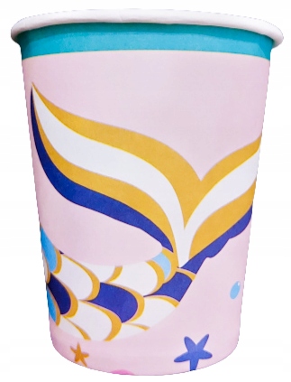 KUBECZKI URODZINOWE SYRENKA RYBKA ARIELKA 6 SZTUK