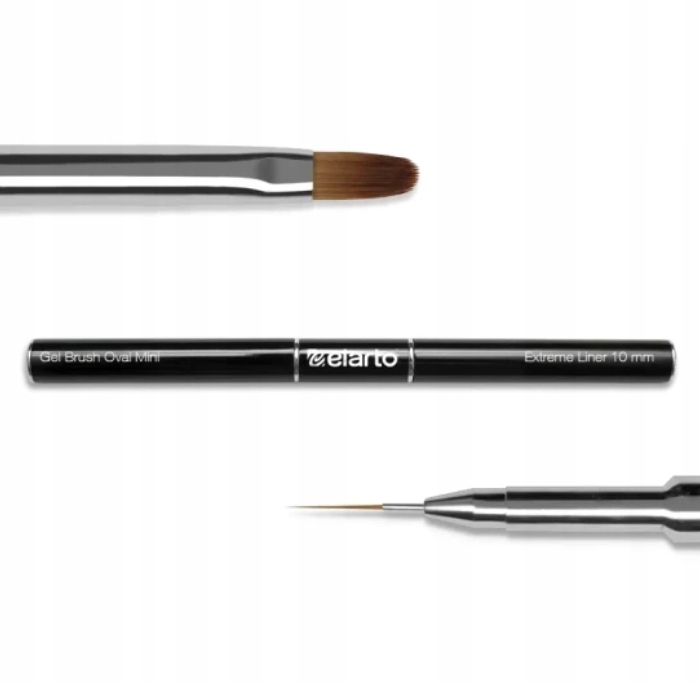 Štětec na gel a zdobení Elarto Brush Oval Mini & Extreme Liner 10 mm