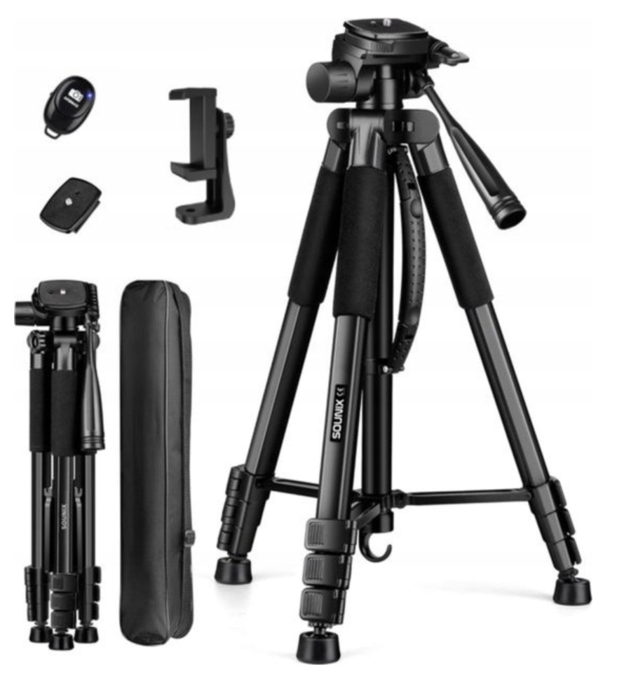 Osvětlovací stativ Tripod Pro Fotoaparát Telefonu Vysoký Černý 188 cm