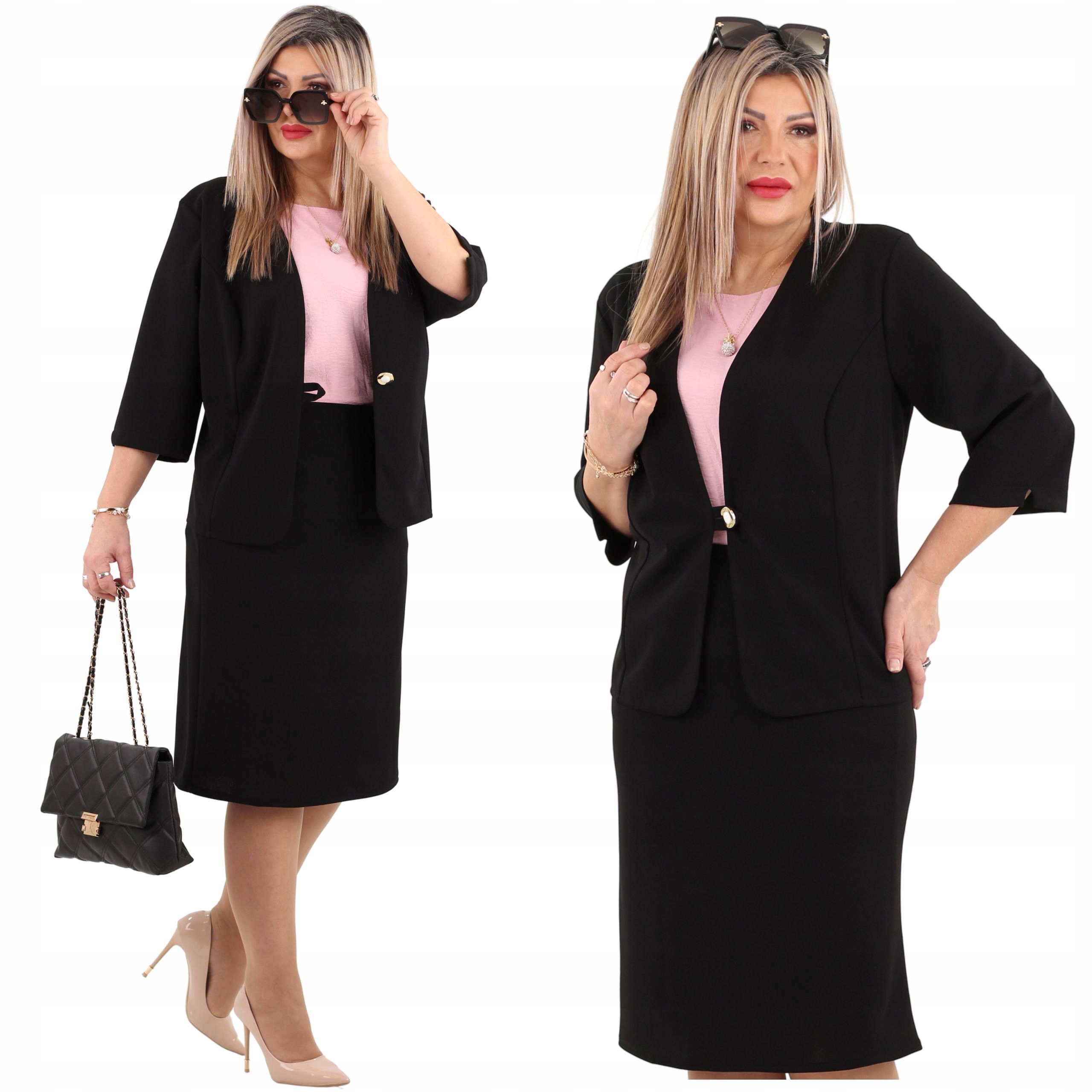 Komplet damski żakiet i spódnica Polski Producent duże rozmiary garsonka