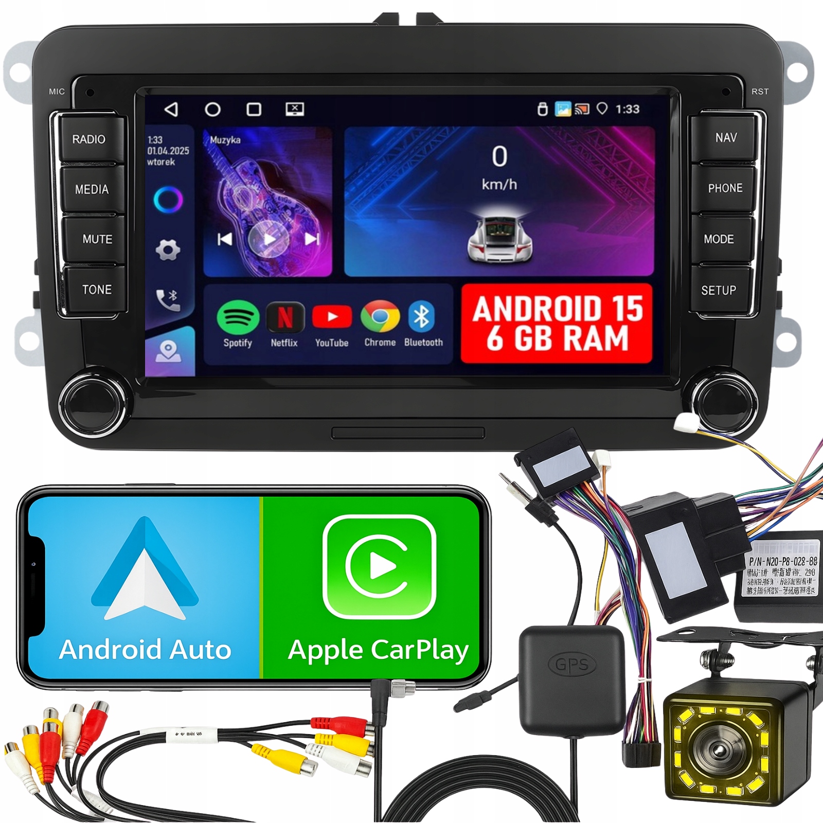 Radio pro Volkswagen Seat Skoda Vw Passat B6 B7 Golf 5 V 6 WiFi Android 6GB