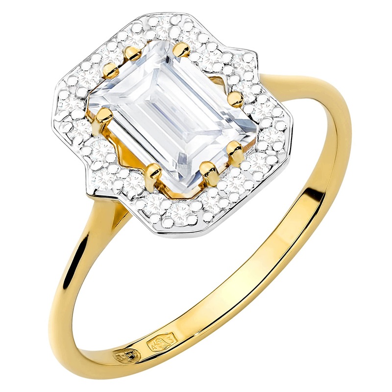Złoty Pierścionek Zaręczynowy pr. 585 z Diamentami Laboratoryjnymi 1,172ct