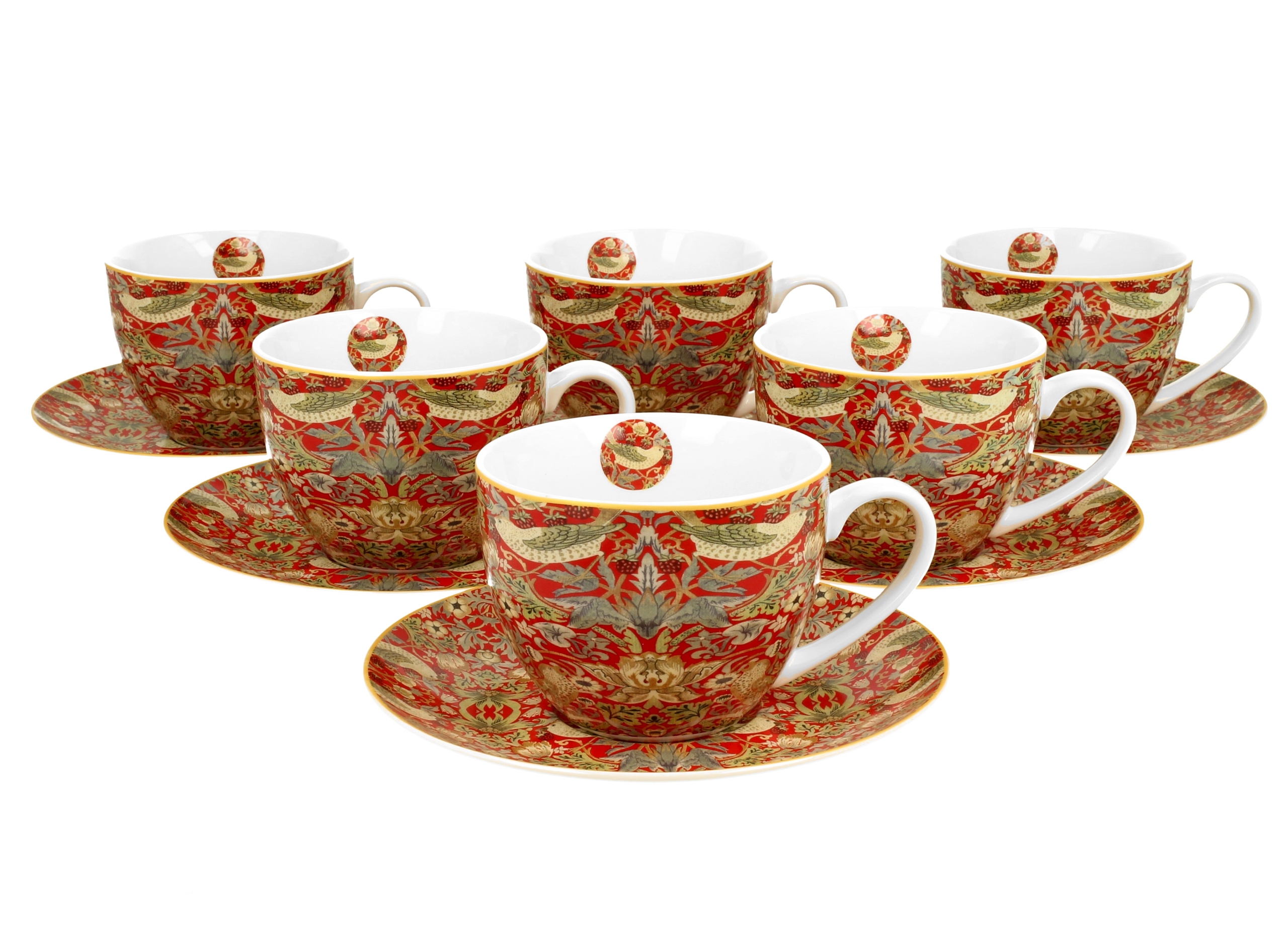 

Filiżanki ze spodkami 250 ml komplet 6 szt. Strawb
