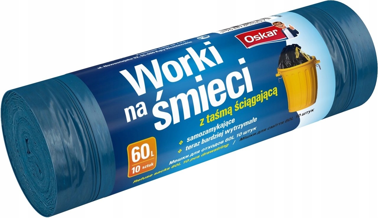 

Oskar Worki na śmieci z taśmą 60L 10szt