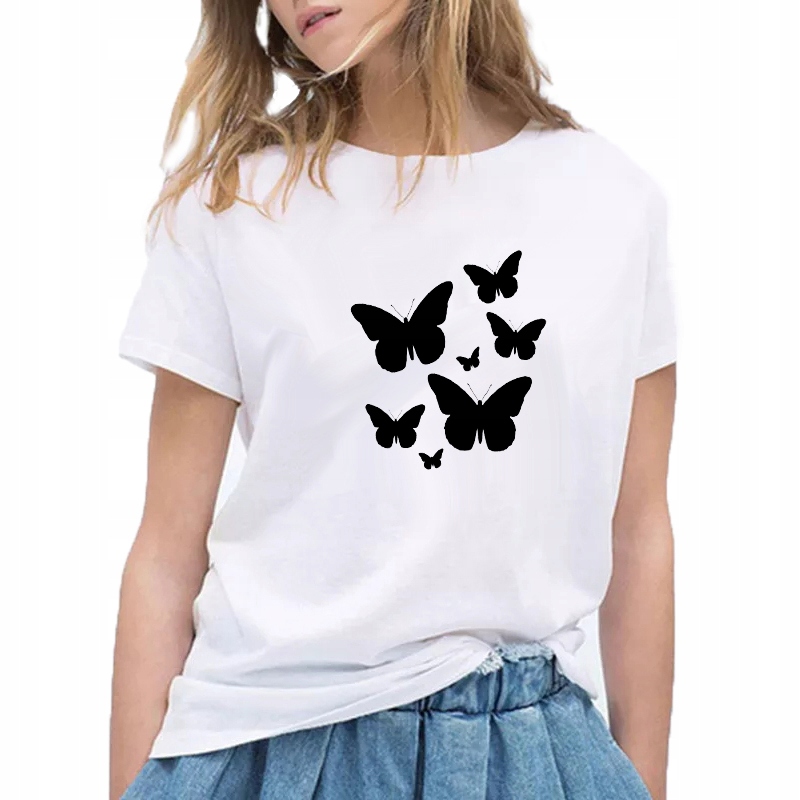 

Koszulka Damska T-Shirt z Nadrukiem Motyl XXL
