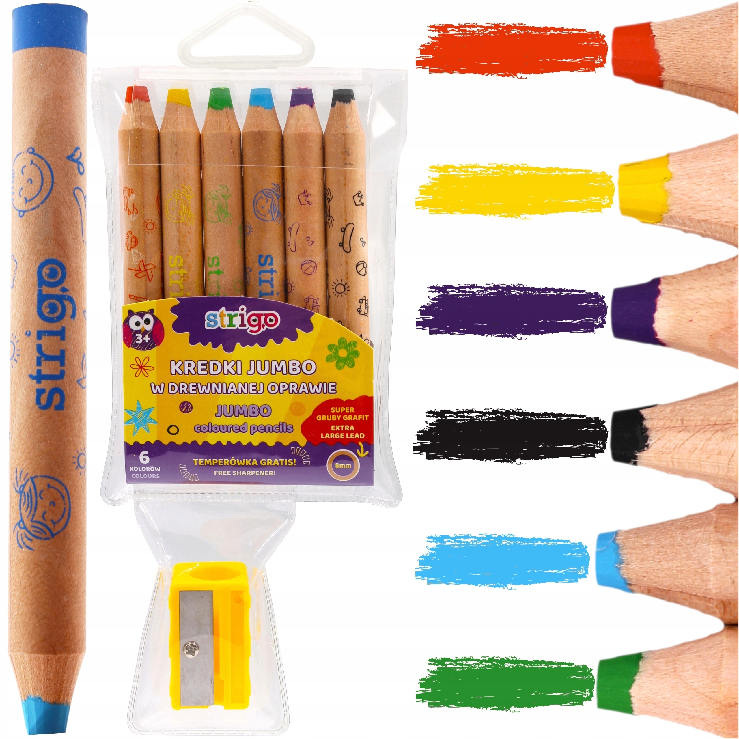 

Strigo Kredki Małe Grube dla malucha 6 kol Jumbo