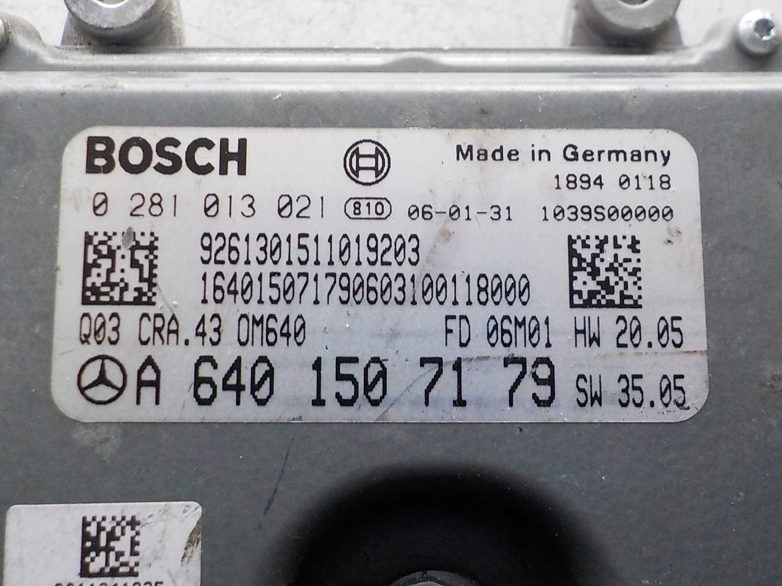 MERCEDES computer control unit 0281013021 A6401507179