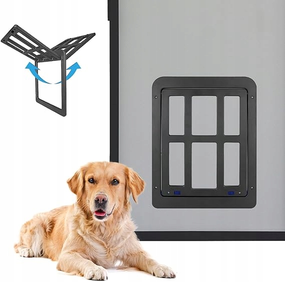 Dvířka pro psa do moskytiéry s automatickým zavíráním, černá