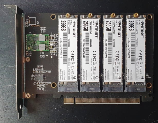 adapter PCI-E x16 na 4 dyski SSD M.2 Nvme 4x32Gbps Model NR11F