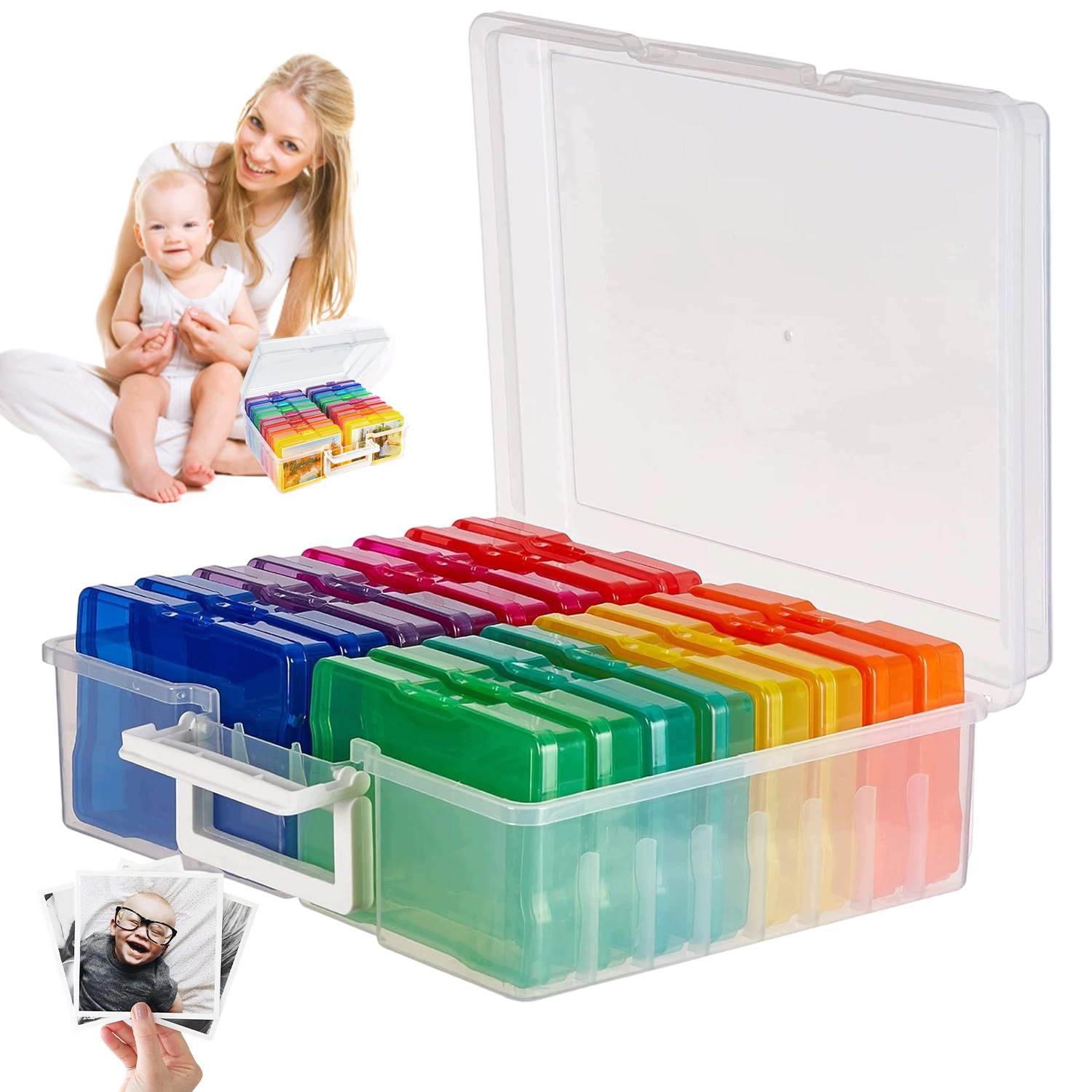 Krabička Pro Ukládání Fotografií 4X6 Organizér 16 Krabiček Na 1600 Fotokart