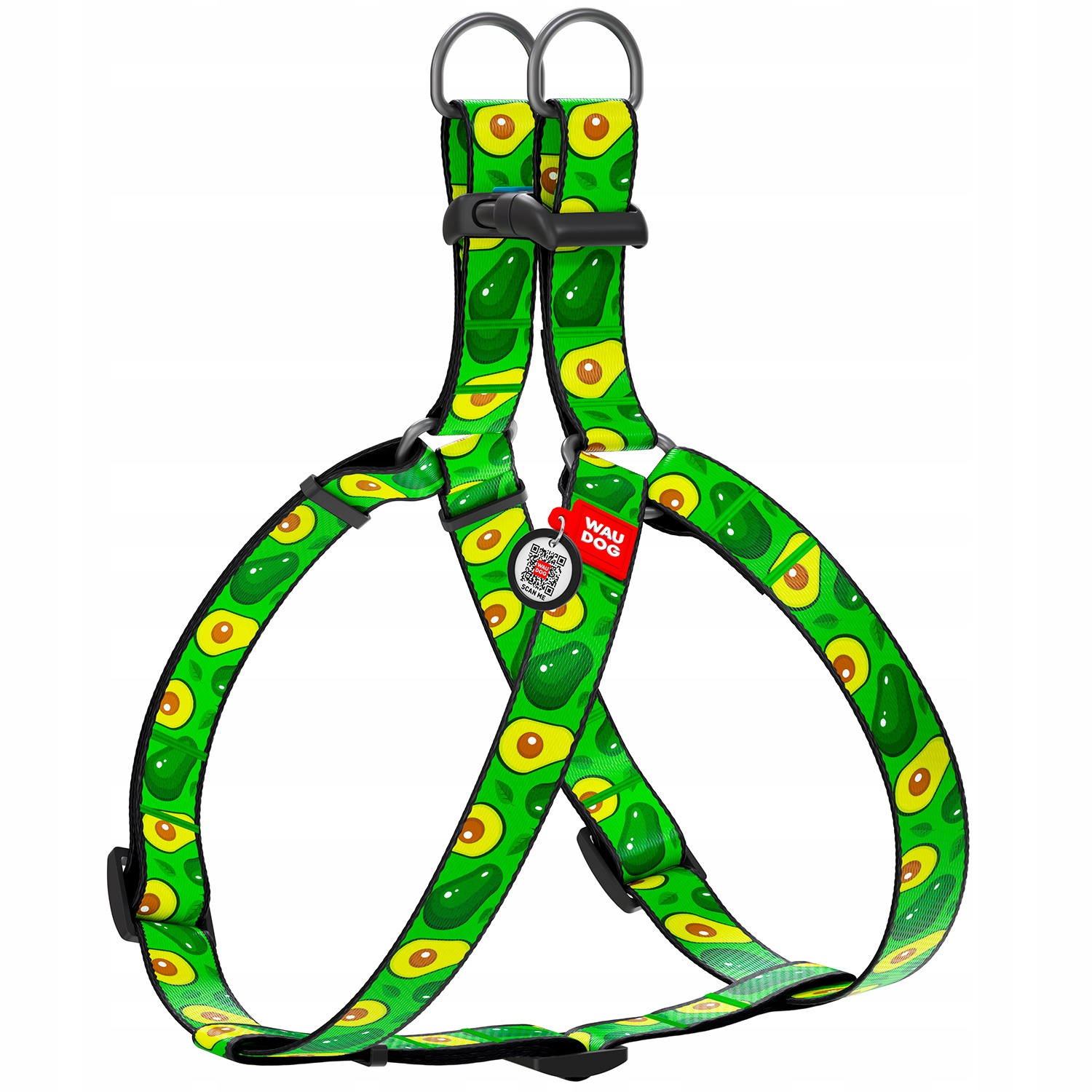 Levně Nylonové postroje pro psa s Qr pasem, nastavitelné, "Avokádo", velikost L