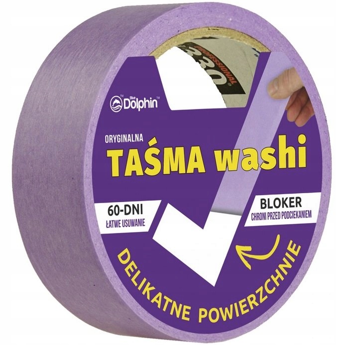 

Taśma Washi Premium Blue Dolphin 330 29mm x 25m