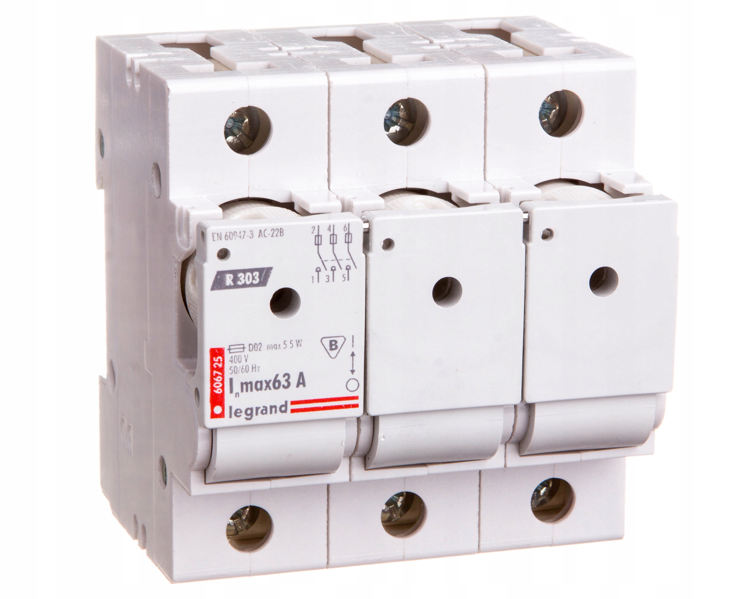 Legrand rozłącznik bezpiecznikowy D02 63A 3-faz. 3 polowy R303 Maks