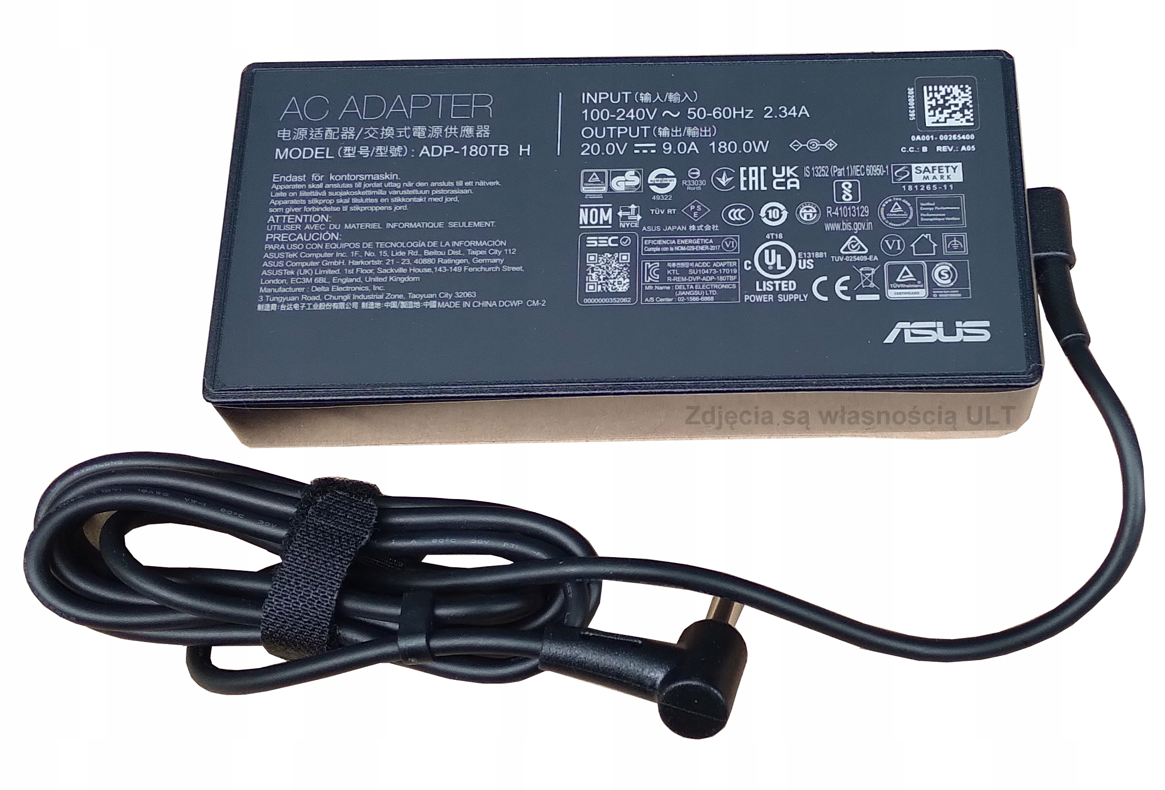 zasilacz ładowarka Asus 20V 9.0A 180W ADP180-TBH A20-180P1A Zephyrus G15
